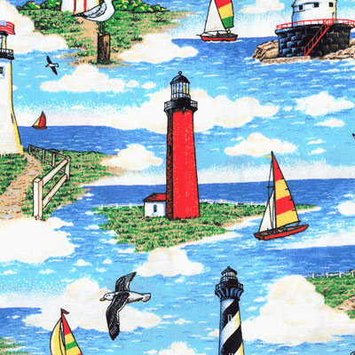 Lighthouses Fabric