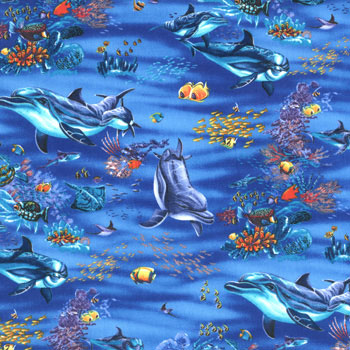 Pacific Dolphins Fabric
