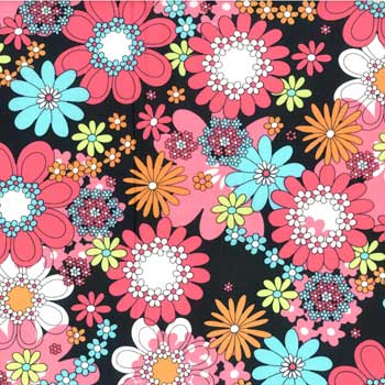 Peace Flowers Fabric