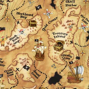 Pirate Map Fabric