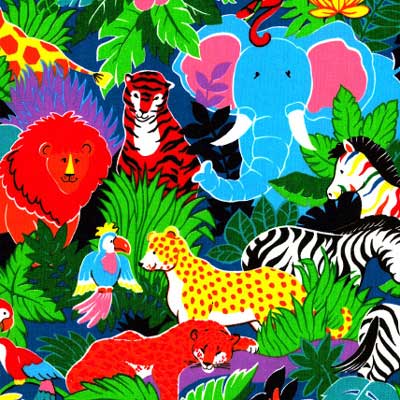 Rainbow Jungle Fabric