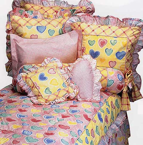 Watercolor Hearts Bedding, Canopies & Accessories