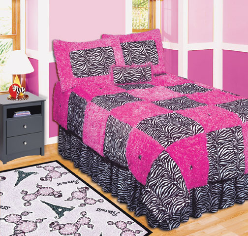 Sassy Pink & Zebra Patch Quilt