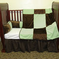 Minky Dot Green Chocolate Decorator Crib Set
