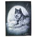 Wolf & Moon Fleece Decorative Scenic Blankets