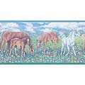 Horse Family Feast Upon Grass Wall Border-Version A