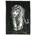 White Tiger Fleece Decorative Scenic Blankets