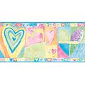 Child Painted Hearts Wall Border