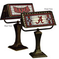 NCAA Art Glass Banker's Lamps