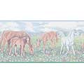 Horse Family Feast Upon Grass Wall Border-Version A