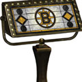 NHL Art Glass Banker's Lamp