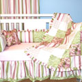 Tickled Pink Nu-Suede Zebra Lime Decorator Crib Set