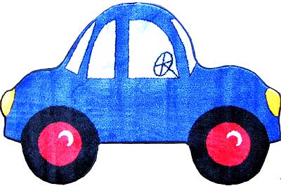 Blue Car Rug - Car Shape