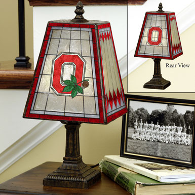 NCAA Ohio State 14 Art Glass Table Lamp 