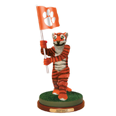 Clemson Tigers Ncaa College Flag Holding Mascot Figurine