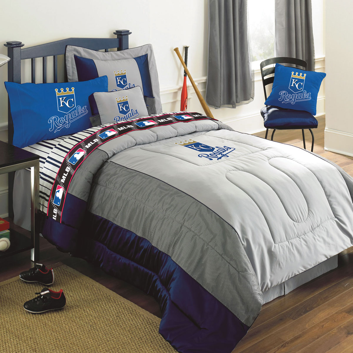 Kansas City Royals Mlb Authentic Team Jersey Bedding Queen Size Comforter Sheet Set