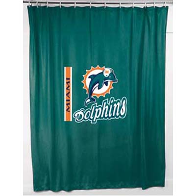 Miami Dolphins Locker Room Shower Curtain, Miami Dolphin Shower Curtain