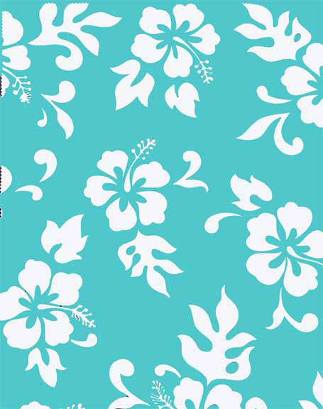 Aqua Hibiscus Bed Skirt Full Size