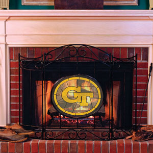 Georgia Tech Yellowjackets Ncaa College Stained Glass Fireplace Screen