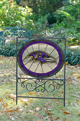 Baltimore Ravens NFL Stained Glass Outdoor Yard Sign