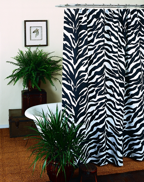 Black/White Zebra Print Shower Curtain