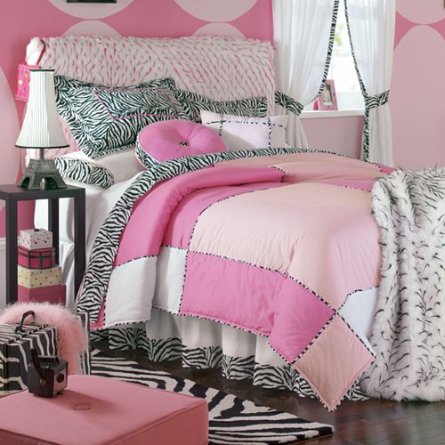 Pink Zebra Decorative Round Toss Pillow