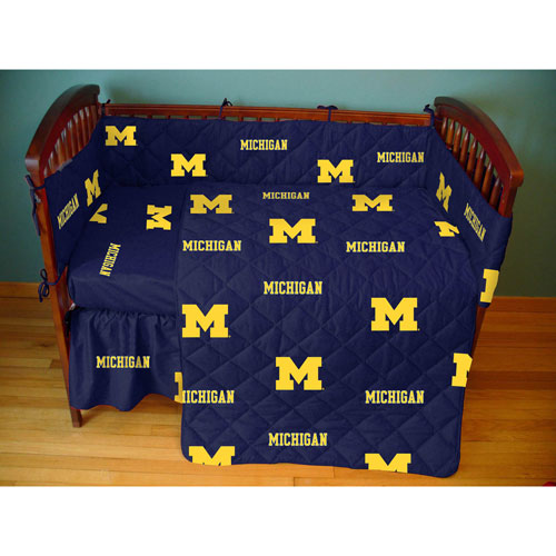 Michigan Wolverines Crib Bed in a Bag Blue
