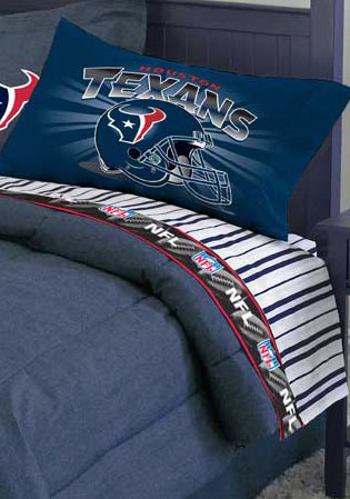 Houston Texans Twin Size Pinstripe Sheet Set