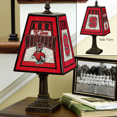 North Carolina State Wolfpack NCAA College Art Glass Table Lamp