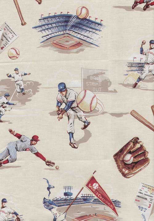 Vintage Creme Baseball Full Duvet Cover