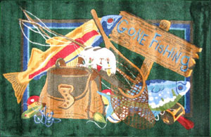 Gone Fishing Sculpted Rug
