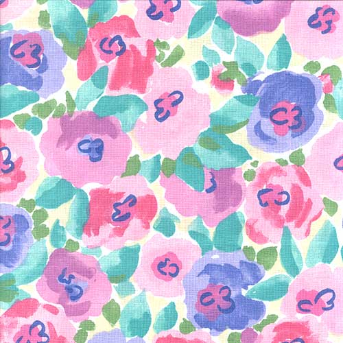 Posies Pink Fabric by the Yard - Floral 
