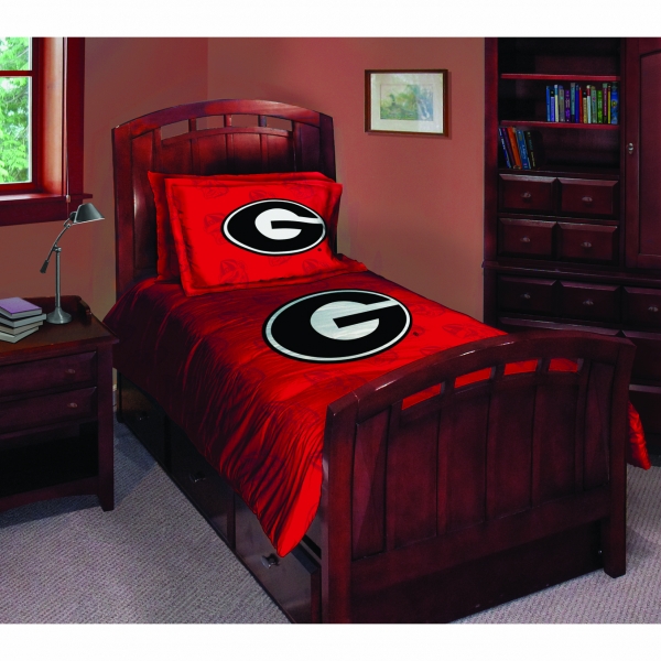 Georgia Bulldogs Ncaa College Twin Comforter Set 63 X 86