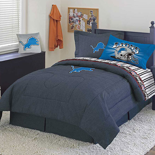 Detroit Lions NFL Team Denim Full Comforter / Sheet Set