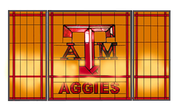 Ncaa Texas A M Aggies Stained Glass Fireplace Screen