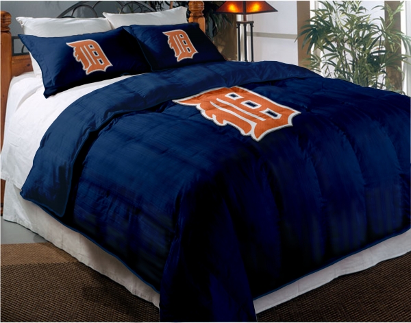 Detroit Tigers Mlb Twin Chenille Embroidered Comforter Set With 2