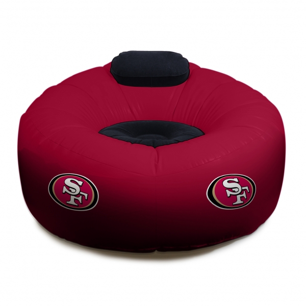 San Francisco 49ers NFL Vinyl Inflatable Chair w faux suede cushions