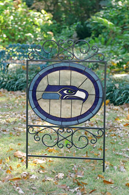 Seattle Seahawks NFL Stained Glass Outdoor Yard Sign