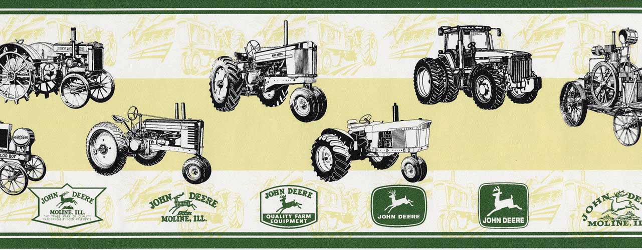 John Deere New Antique Tractor Wallpaper Border