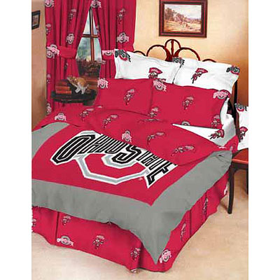 Ohio State Buckeyes 100 Cotton Sateen Twin Sheet Set White
