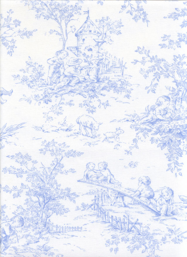 Isabella Blue  Fitted Sheet - Toile