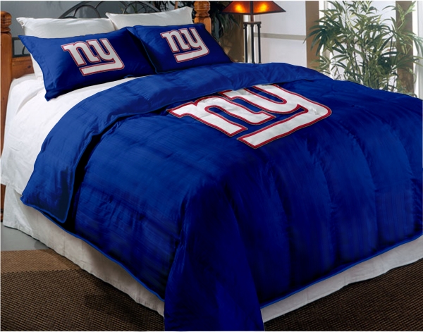 New York Giants Nfl Twin Chenille Embroidered Comforter Set