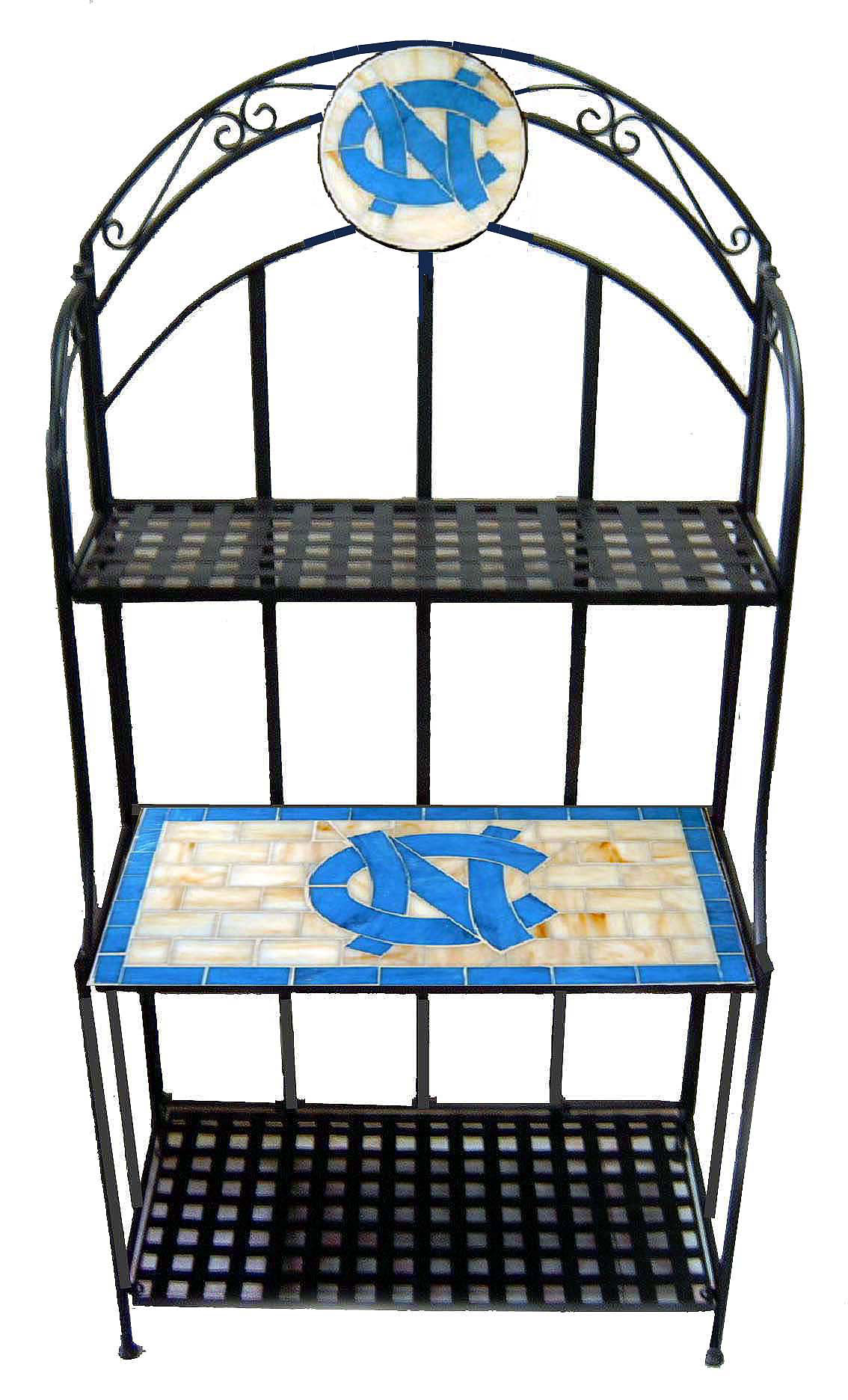 Tar Heels Racks NCAA North Carolina Tarheels Stained Glass Bakers Rack