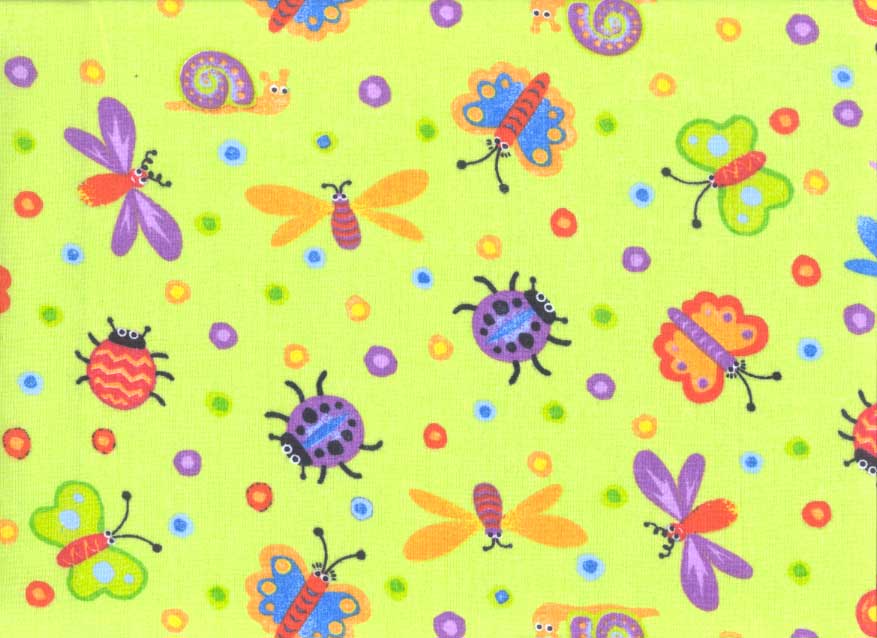 Bug Off Fabric by the Yard - Green Bug