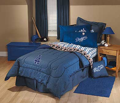 Los Angeles Dodgers Team Denim Queen Comforter Sheet Set