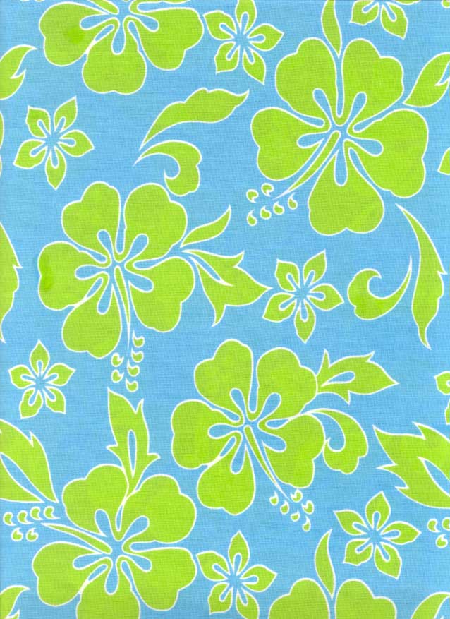 Hugger Comforter - Aloha Lime & Blue Hibiscus
