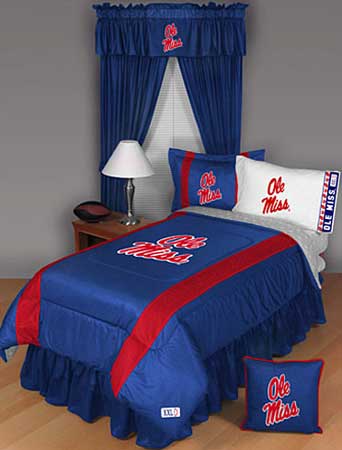 Mississippi Ole Miss Rebels Side Lines Comforter Sheet Set