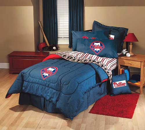 Philadelphia Phillies Team Denim Twin Comforter / Sheet Set