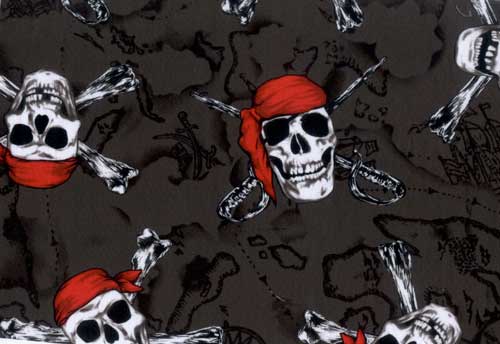 Pirates Black Fabric by the Yard
