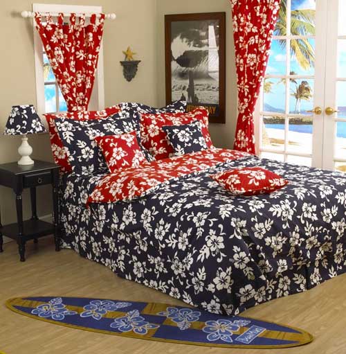 Red Hibiscus King Comforter
